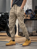 Retro Leisure Wear-resistant Male Ankle-tied Cargo Trousers