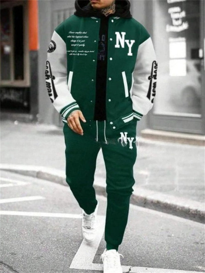 Men's Cool Hooded Jacket and Jogger Pants Sport Set
