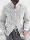 Men's Retro Knitted V Neck Long Sleeve Warm Sweater