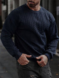 Men's Autumn Cable-Knit Round Neck Casual Sweatshirts