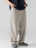 Men's Retro Casual Solid Color Cotton Straight Trousers