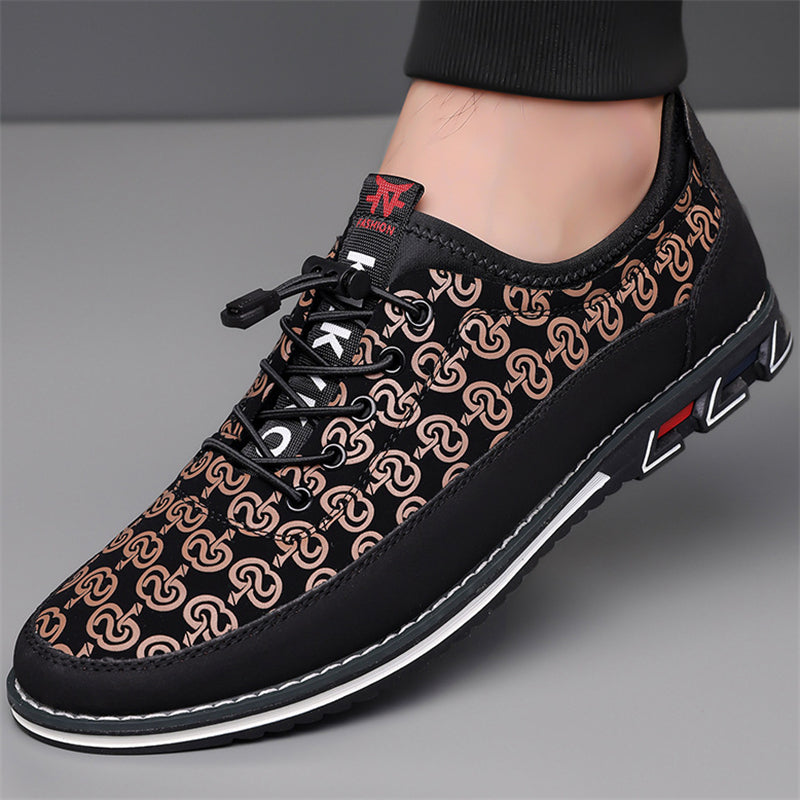 Men's Faux Leather Casual Lace Up Slip-ons Flats Shoes