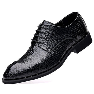 Men's Unique Crocodile Print Business Dress Shoes