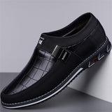 Men's Casual Plaid Faux Leather Flats Slip-ons Shoes