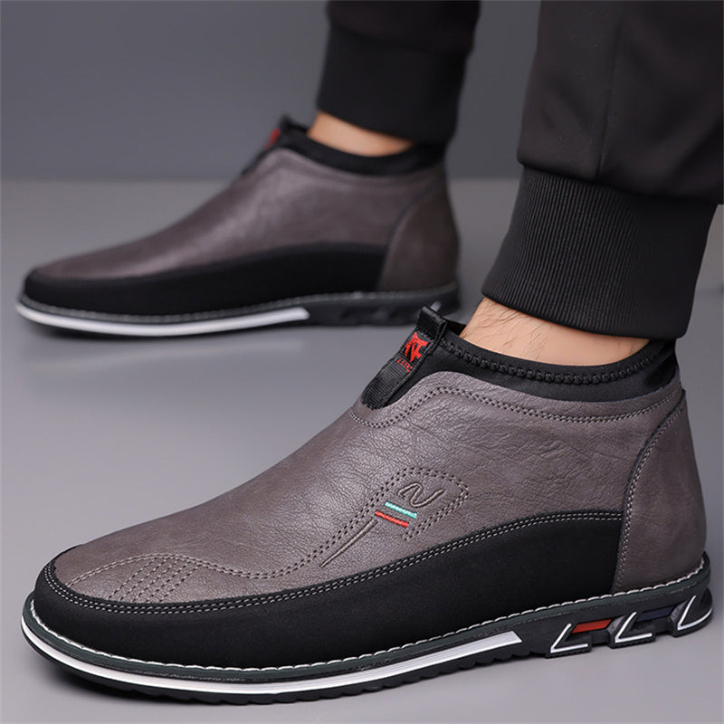 Men's Contrast Color Casual High Top Slip-ons Shoes