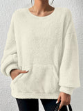 Women's Cozy Fleece Loose Fit Pocket Long Sleeve Pullover Sweatshirts