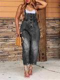 Fashion Relaxed Hard-wearing Ladies Denim Jumpsuits