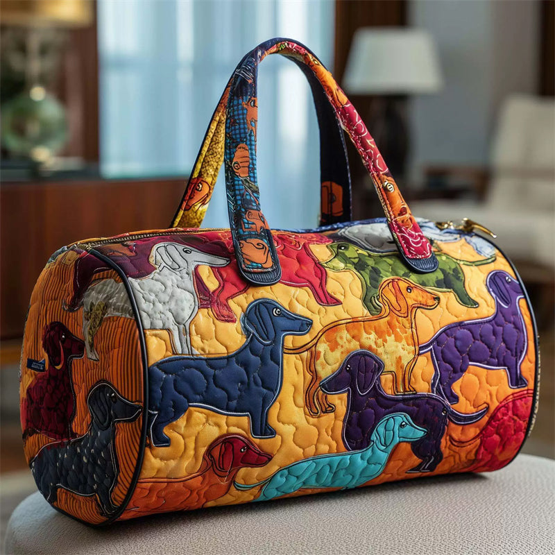 Colorful Multi-Dog Breed Print Duffle Bag