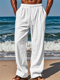 Comfy Men's Linen Solid Color Drawstring Pants