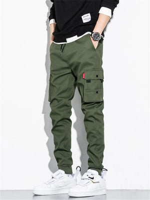 Men's Cool Trendy Multi Pockets Warm Drawstring Cargo Pants