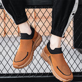 Male's Lightweight Flying Woven Mesh Contrast Color Slip-Ons Sneakers