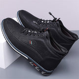 Men's Casual Faux Leather High-tops Flats Shoes