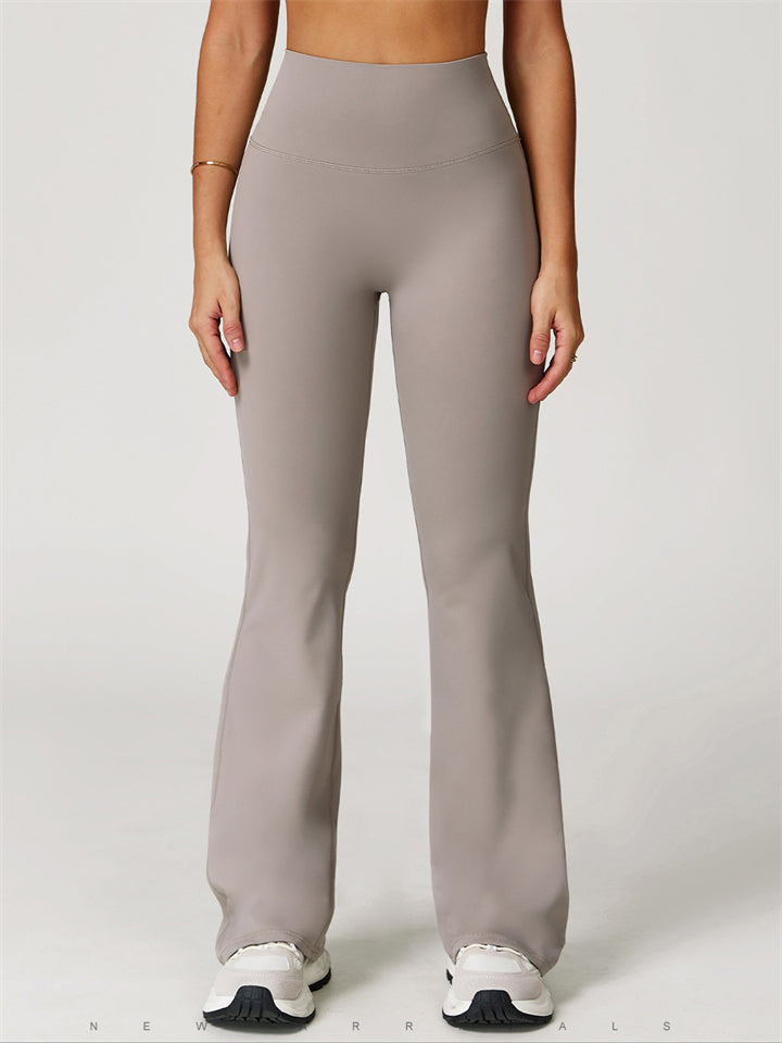 Casual Comfy High-Waist Fitted Outdoor Running Sports Flared Yoga Pants