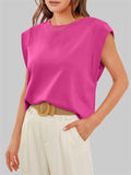 Female Casual Oversized Round Neck Sleeveless Shirt