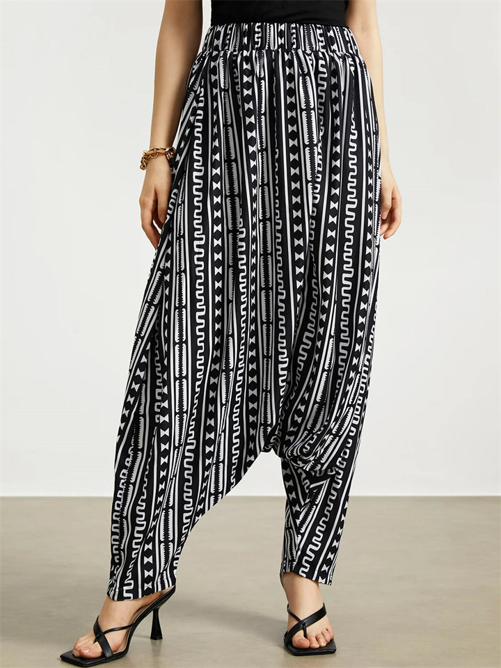 Women's Urban Oversize Geometric Harem Pants
