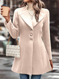 Women's Autumn Elegant Single Breasted Plain Lapel Coats