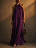 Women Summer Elegant  Ruffle Halter Maxi Gown Dress