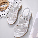 Women's Floral Rhinestone Flat Gorgeous Summer Sandals