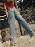 Vintage Patch Pocket Straight-Leg Jeans for Women