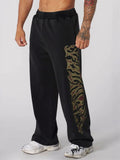 Men's Loose Fit Graphic Print Casual Sports Straight Leg Trousers