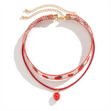 Romantic Sweet Strawberry Pendant Necklaces for Women