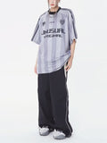 "Unusual Original" Letter Print Stripe Football T-shirt for Women