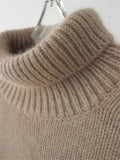 Women's Winter Gentle Pure Color High Neck Lazy Sweater