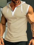 Men's Contrast Color Hooded Vest Shirts