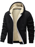 Plus Size Men's Winter Loose Fit Fleece Lined Hoodie Sweatshirts