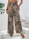 Elastic Waist Boho Ethnic Printed Pants for Ladies