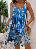 Women's Casual Holiday Style Printed Sleeveless A-Line Beach Tank Dress