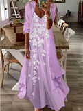 Women's Summer Holiday Style Printed Big Hem Strap Dress