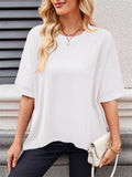 Women's Loose Solid Color Round Neck Short Sleeve T-Shirt