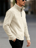 Men's Fleece Half-Zip Long Sleeve Casual Warm Autumn Winter Sweatshirts