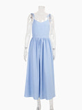 Beach Casual Pure Cotton Backless Strappy Dress for Women