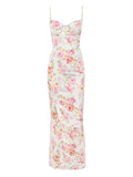 Women's Sexy Sweetheart Spaghetti Strap Rose Print Dress