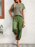 Women's Vacation Short Sleeve Loose Shirt + Summer Pants