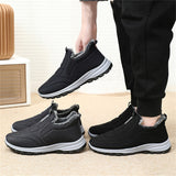 Men's Comfortable Warm Plush Liner Walking Sneakers