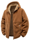 Men's Winter Fleece Lined Hoodie Warm Coats with Zipper Pockets