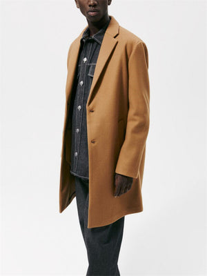 Men's Suit Collar Long Sleeve Button Casual Winter Coat