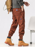 Male Thin Relaxed Fit Ankle-tied Cargo Pants