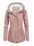 Women's Hooded Fleece Lined Warm Drawstring Winter Coats