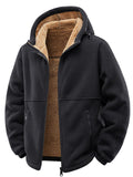 Men's Winter Fleece Lined Hoodie Warm Coats with Zipper Pockets