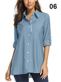 Women's Travel Vacation Sun Protection Long Sleeve Button Shirt