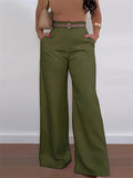 Women's High Waist Wide Leg Flared Pants with Pockets