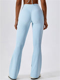 Women's Solid Color Sporty Flared Yoga Pants