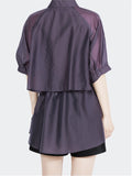 Women's Trendy Purple Single Breasted Lapel Blouses