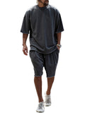 Men's Summer Short Sleeved Solid Color Outfits