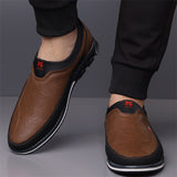 Men's Casual Faux Leather Flats Slip-ons Shoes