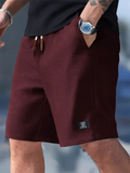 Men's Summer Waffle Knit Casual Breathable Drawstring Shorts